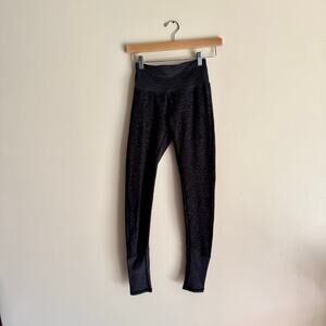 Alo Grey Spacedye Ribbed Cuff Jogger Leggings - XS